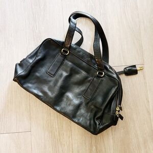 Fossil Black Leather Satchel Bag